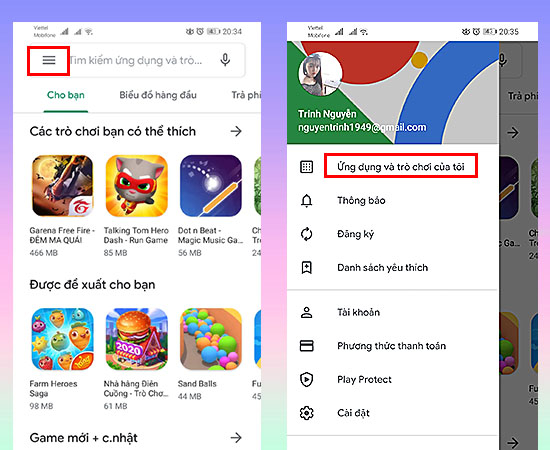 Quản lý ứng dụng trong Google Play