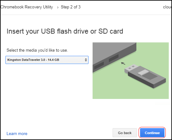 Chọn USB.