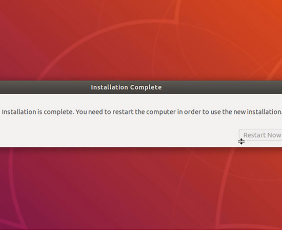 Và sau khi cài đặt xong thì máy sẽ restart và các bạn đã hoàn thành cài đặt Ubuntu.