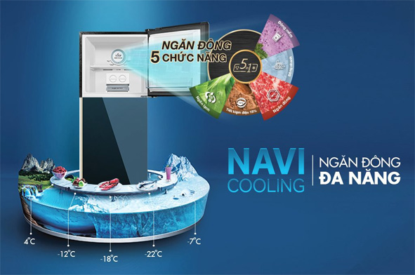 Tủ lạnh Aqua ngăn đ&ocirc;ng 5 chức năng