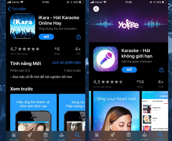 các ứng dụng hát karaoke trên điện thoại
