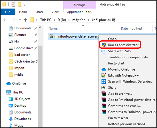 Chọn Run as administrator để kích hoạt phần mềm cài đặt.