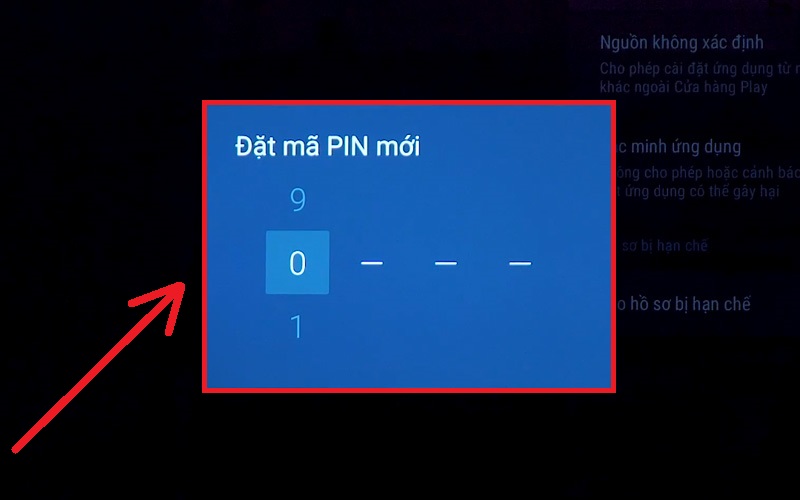 Cài đặt mã PIN