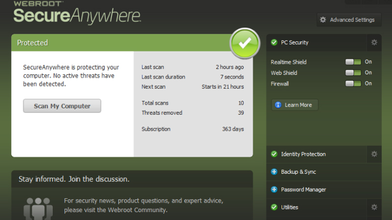 Webroot SecureAnywhere AntiVirus