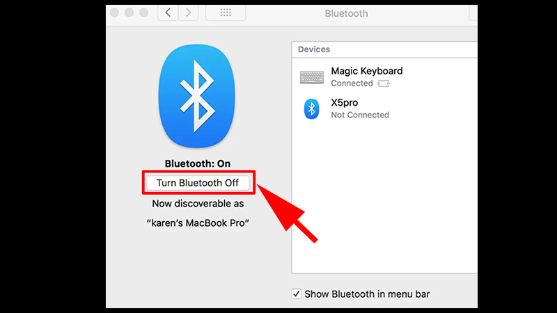  Chọn Turn Bluetooth Off