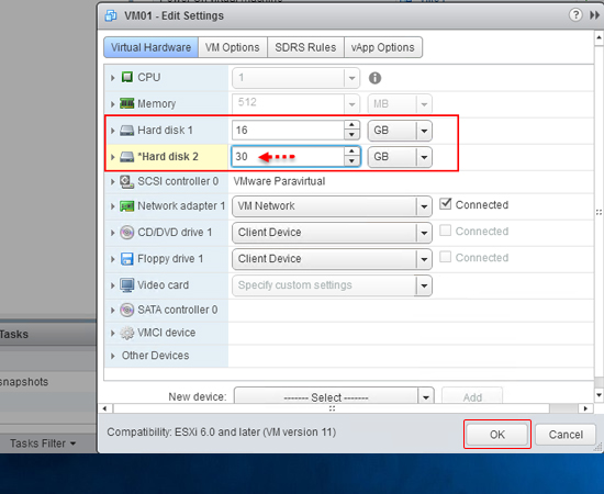 chọn dung lượng