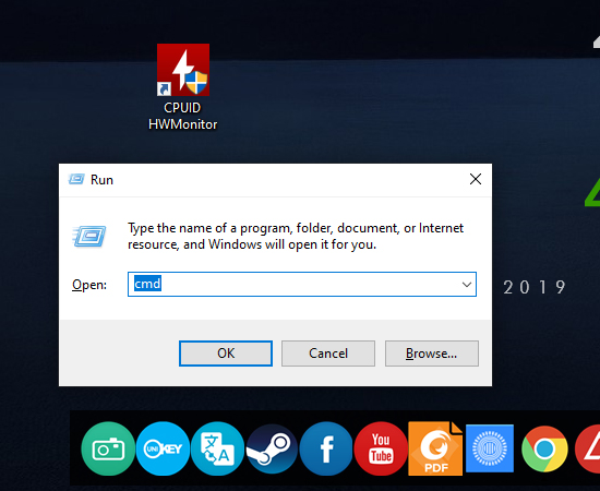 gõ cmd trong Run