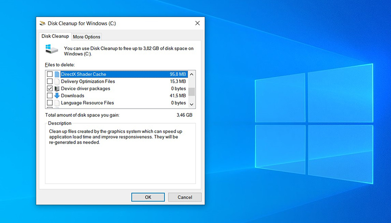 Công cụ Disk Cleanup có sẵn trên Windows