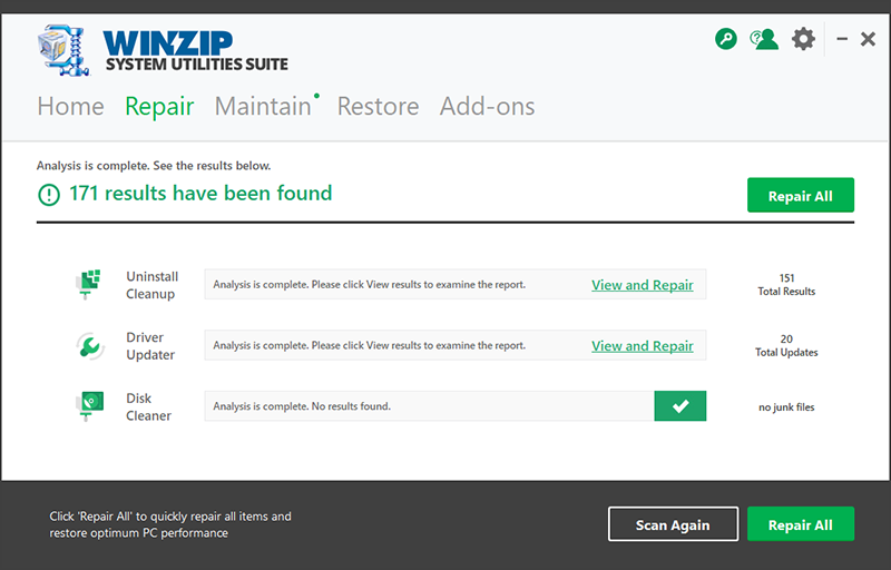 Phần mềm Winzip System Utilities Suite