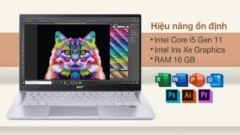 Laptop Acer Swift 3 SF314 c&oacute; hiệu năng mượt m&agrave;, ổn định