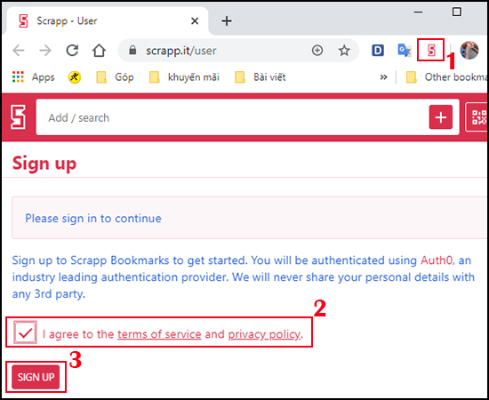 Đăng nhập vào tiện ích.