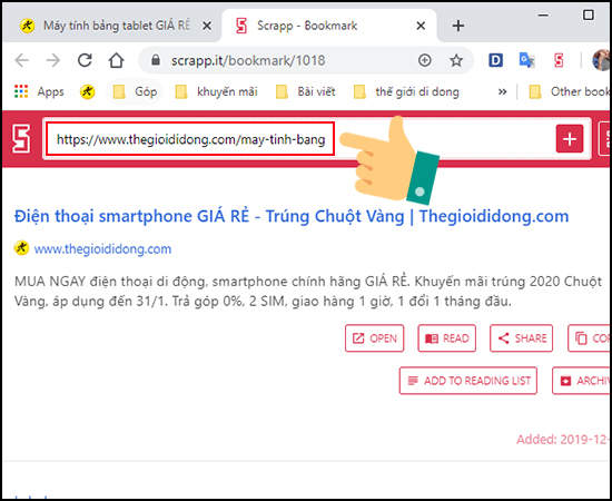 Bạn hãy copy và dán địa chỉ trang web bạn muốn lưu.