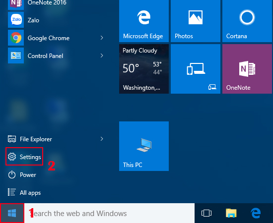 Bạn hãy mở giao diện Settings