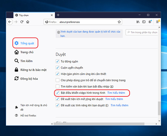 Bật điều khiển.