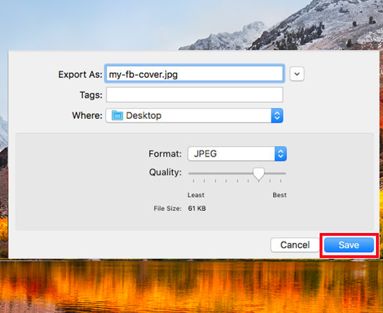 Lưu ảnh trên MacBook.