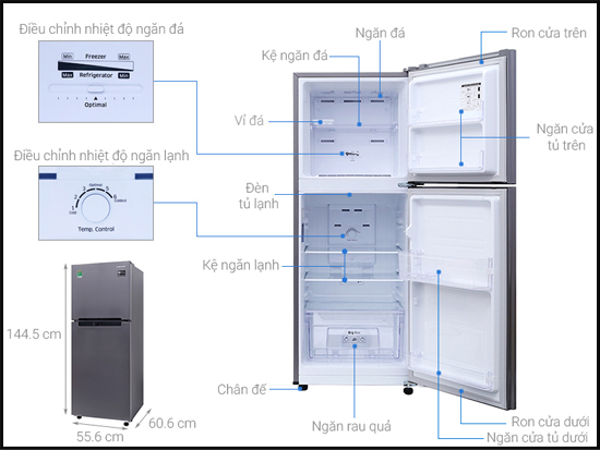 tủ lạnh Samsung 208 lít RT19M300BGS/SV