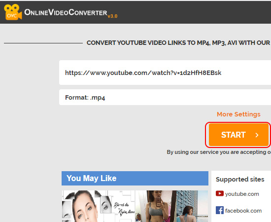 3. Tải Video Youtube bằng Onlinevideoconverter