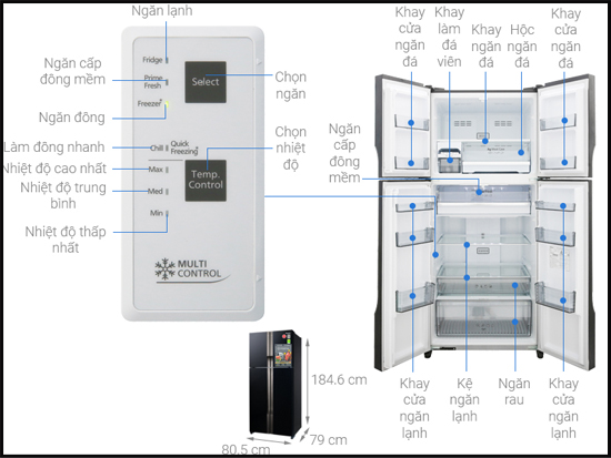 tủ lạnh Panasonic Inverter 550 lít NR-DZ600GKVN