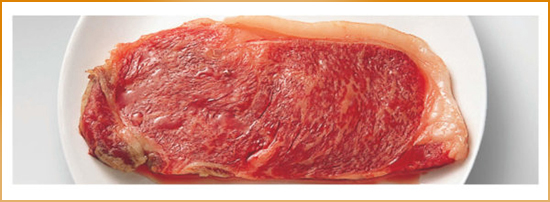 Miếng thịt được bảo quản bằng công nghệ cấp đông thường