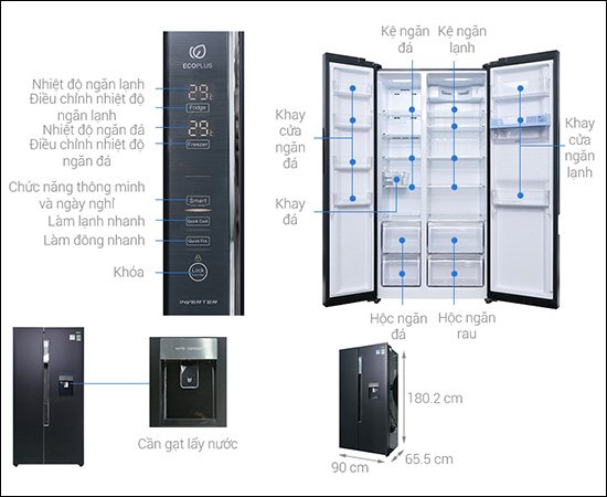 Aqua Inverter 510 lít AQR-I565AS BS