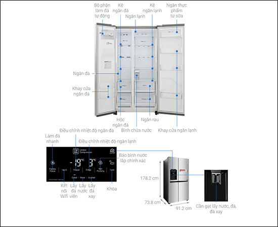 LG Inverter 601lít GR-D247JDS