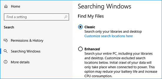Trải nghiệm tìm kiếm trên Windows nhanh hơn
