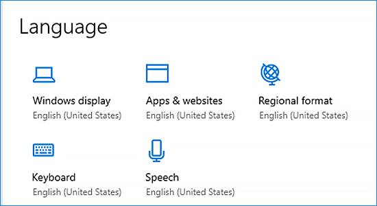 Trang chọn ngôn ngữ