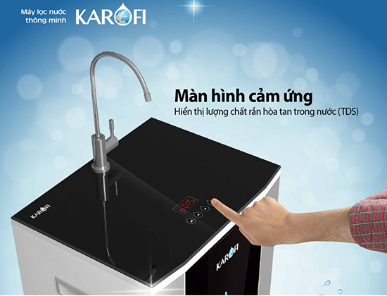 Hiển thị chỉ số tinh khiết của nguồn nước trước v&agrave; sau khi lọc