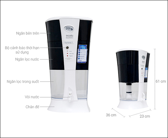B&igrave;nh lọc nước Pureit Excella 9 l&iacute;t