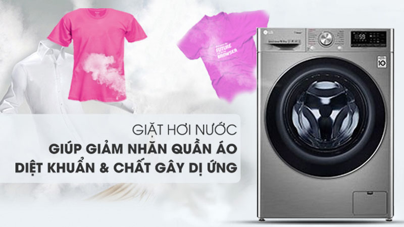 Máy giặt hơi nước giảm nhăn quần áo và diệt khuẩn cực mạnh