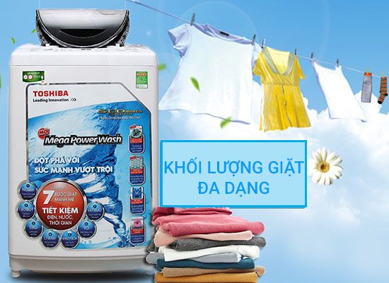 Khối lượng giặt đa dạng