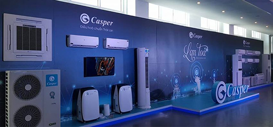 máy lạnh Casper tại một khu trưng bày ở Việt Nam