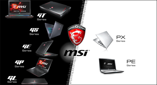 Các dòng laptop MSI