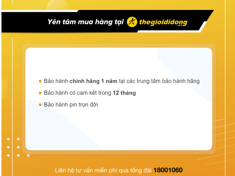 Chính sách bảo hành tại Thế Giới Di Động