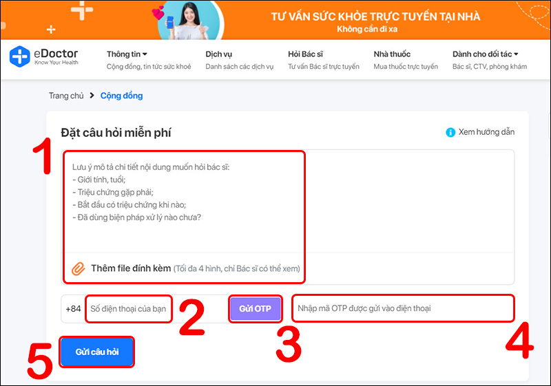 Cách hỏi bác sĩ miễn phí trên trang web Corona.kompa.ai