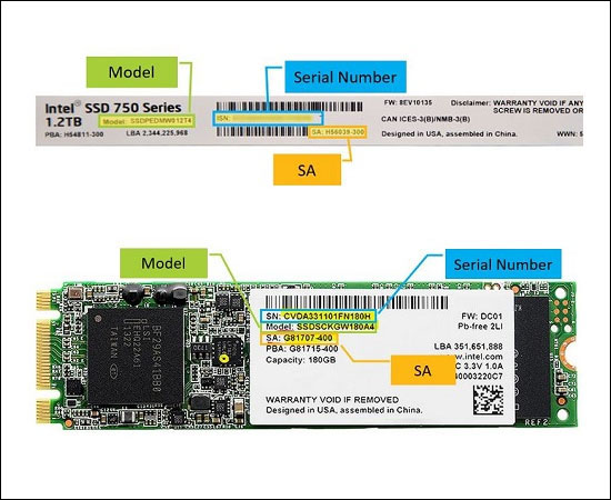 Kiểm tra Serial của SSD Intel M2