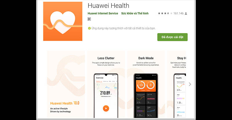 Ứng dụng Huawei Health trên CH Play