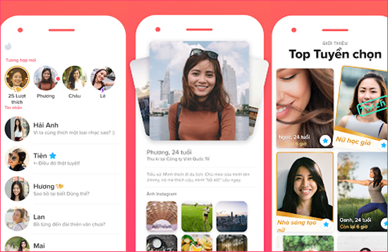 Giao diện tinder