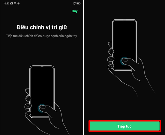 Điều chỉnh vị trí của các góc cạnh ngón tay