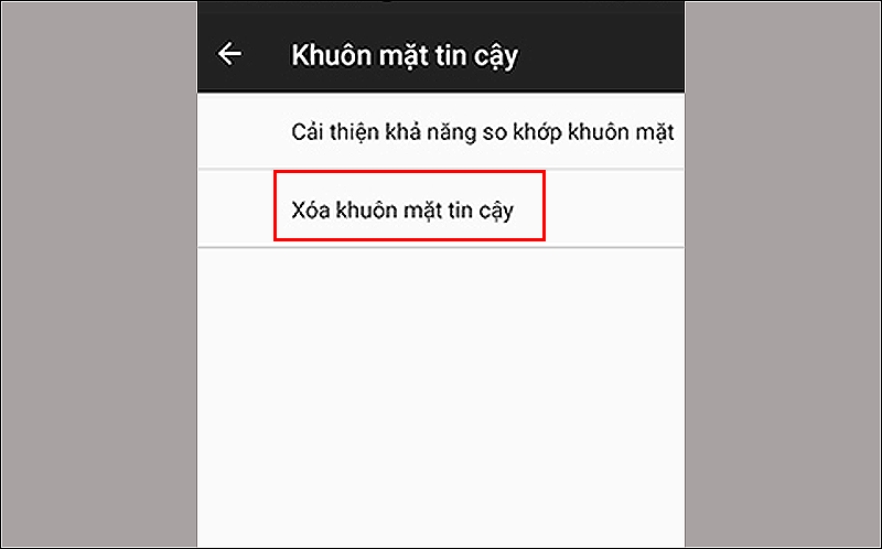 Thực hiện xóa bảo mật khuôn mặt