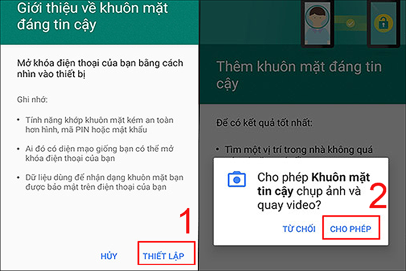 Thiết lập khuôn mặt tin cậy