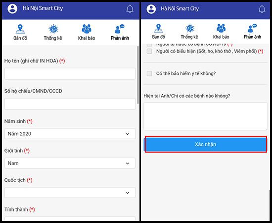 Phản ánh bản thân có nguy cơ nhiễm bệnh