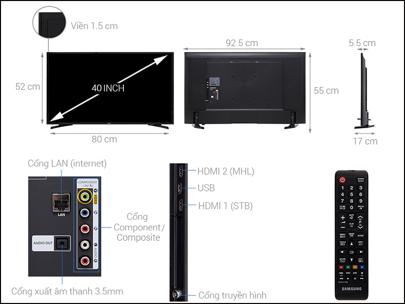 Smart Tivi Samsung 40 inch UA40J5250D