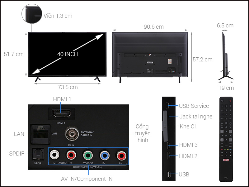 Smart Tivi TCL 40 inch L40S62