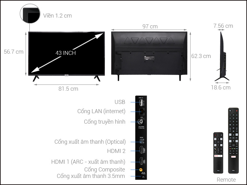 Android Tivi TCL 43 inch L43S6500