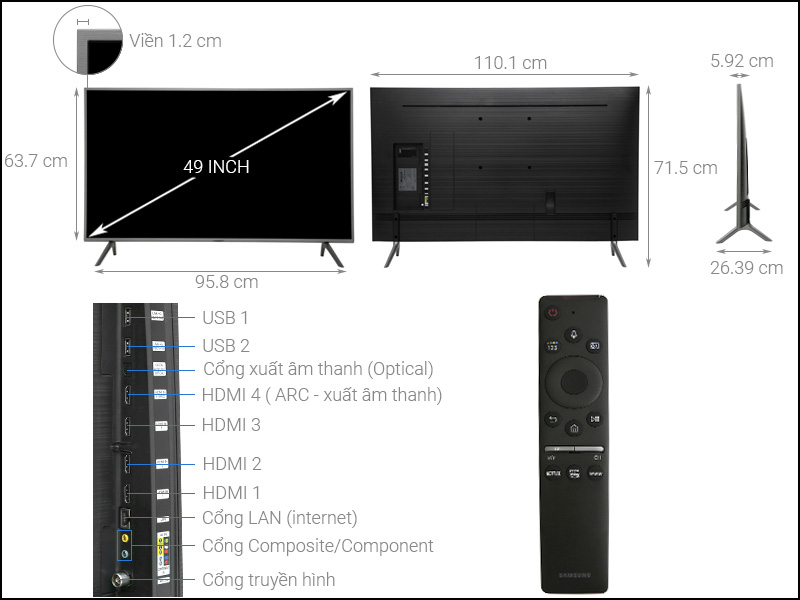 Smart Tivi QLED Samsung 4K 49 inch QA49Q65R
