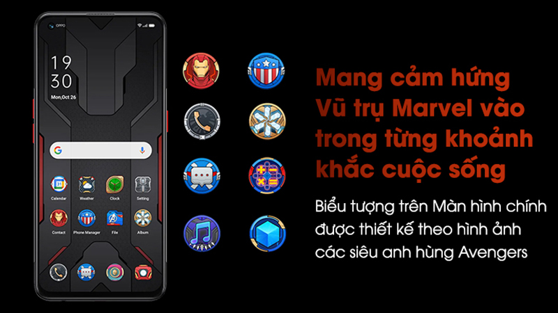 OPPO Reno5 Marvel chỉ nặng 171 gram cùng với thiết kế lấy cảm hứng từ các Avengers