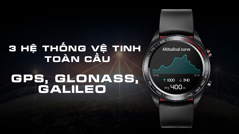 Đồng hồ Honor sử dụng GPS và 3 hệ thống vệ tinh toàn cầu