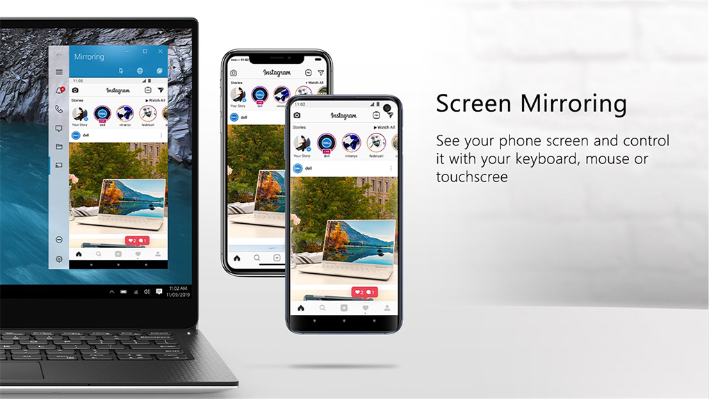 Dell Mobile Connect chiếu màn hình điện thoại lên máy tính, chiếu hình ảnh, nhạc, video trực tiếp không cần dây cáp kết nối.