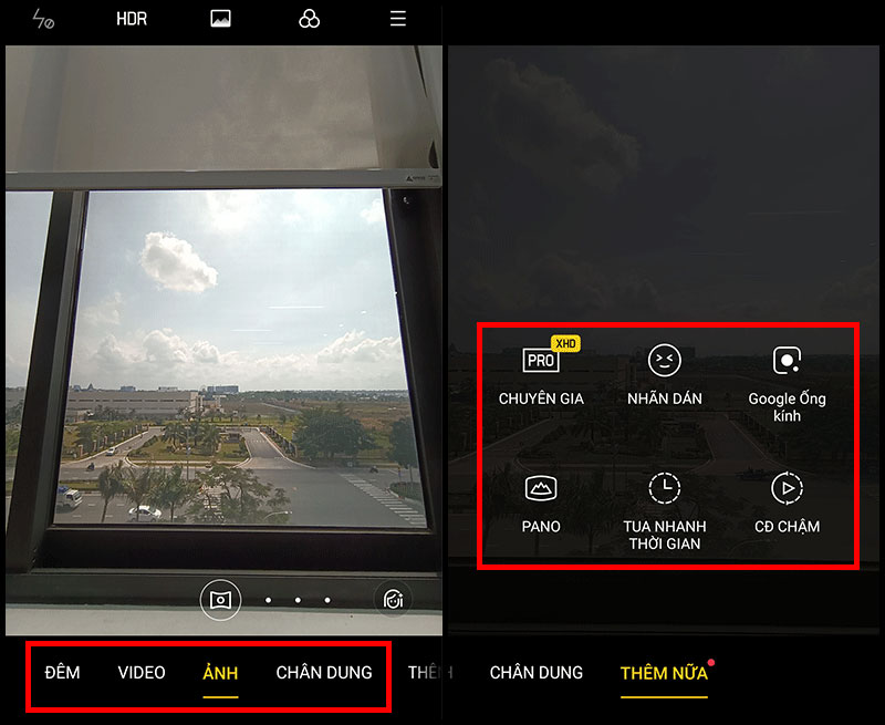 Các chế độ chụp tùy chọn